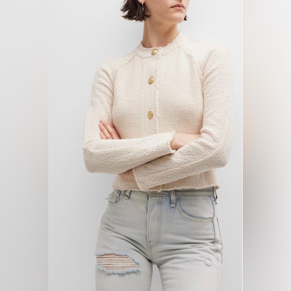 Rag and Bone Marissa Tweed Tailored Jacket in White Cream Size 2. - Picture 13 of 16